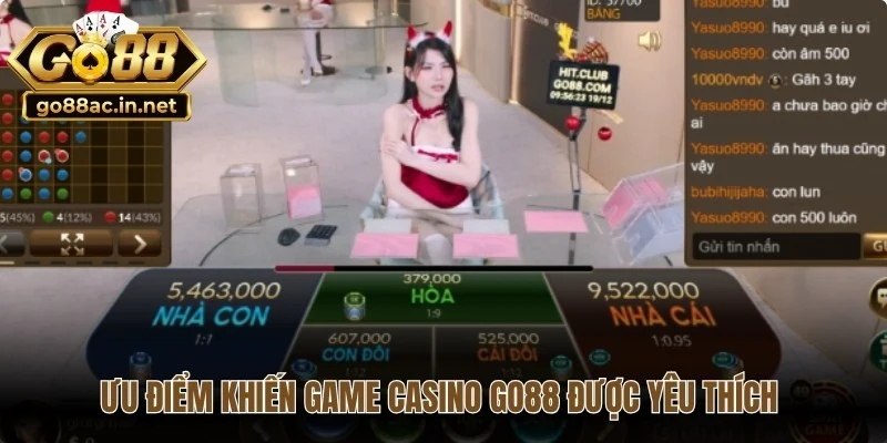 Ưu điểm khiến game casino Go88 được yêu thích và lựa chọn