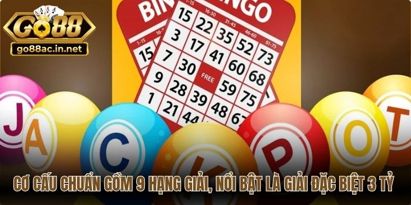 Cơ cấu chuẩn gồm 9 hạng giải, nổi bật là giải đặc biệt 3 tỷ đồng